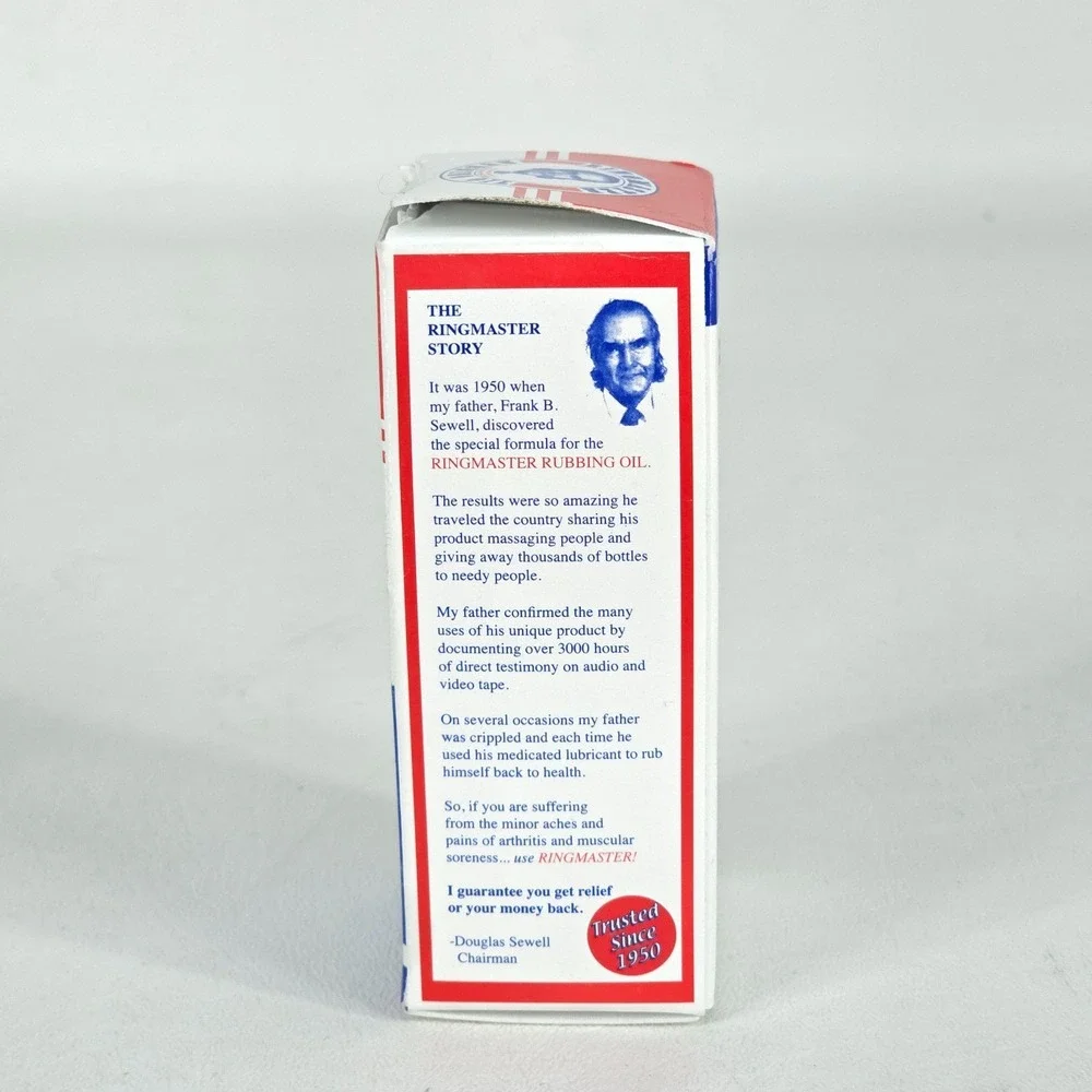 Ringmaster Rubbing Oil 1 OZ Bottle Pain Relief Arthritis USA Made Free Shipping